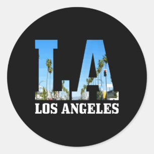 Sticker Rond Los Angeles La Californie Los Angeles
