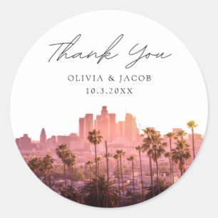 Sticker Rond Los Angeles Merci Wedding Favor DTLA