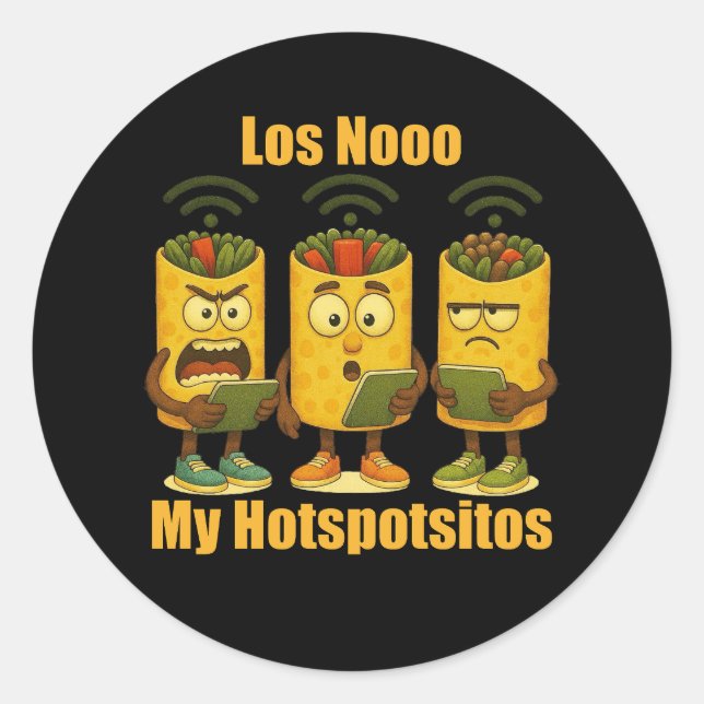 Sticker Rond Los No My Hotspotsitos Italian Brainrot Burrito (Devant)