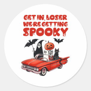 Sticker Rond Loser on devient Éffrayant drôle Halloween
