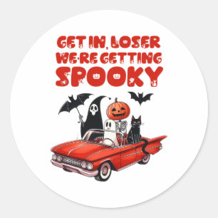 Sticker Rond Loser on devient Éffrayant drôle Halloween