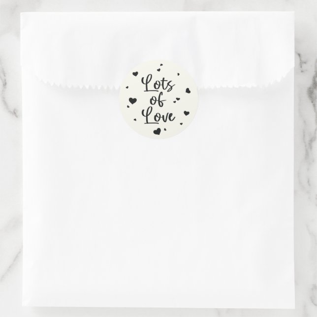 Sticker Rond Lots of Love Valentine's Day Classic Round (Sac)