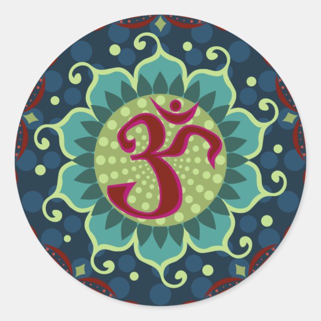 Sticker Rond Lotus Aum - OM (Devant)