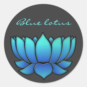 Sticker Rond lotus bleu