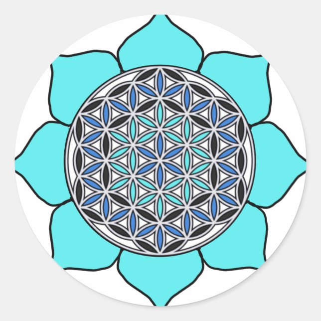 Sticker Rond Lotus Blue2 (Devant)