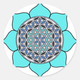 Sticker Rond Lotus Blue2