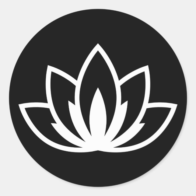 Sticker Rond Lotus en fleurs blanches Symbole Fleur Classic Rou (Devant)