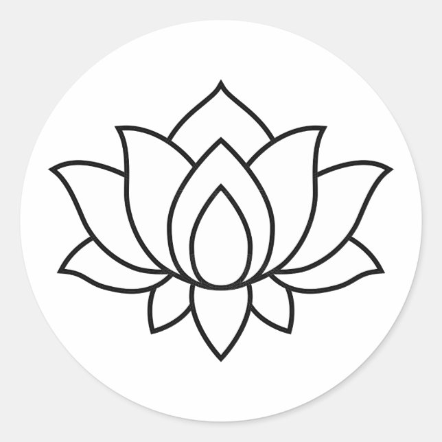 Sticker Rond Lotus en fleurs symbole Fleur Sticke rond classiqu (Devant)