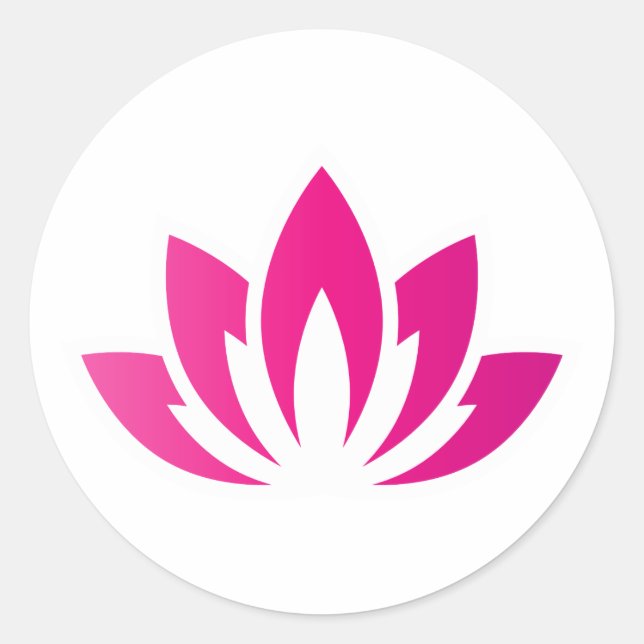 Sticker Rond Lotus Fleur rose en fleurs (Devant)