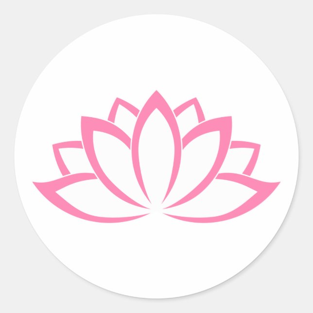 Sticker Rond Lotus Fleur rose en fleurs (Devant)