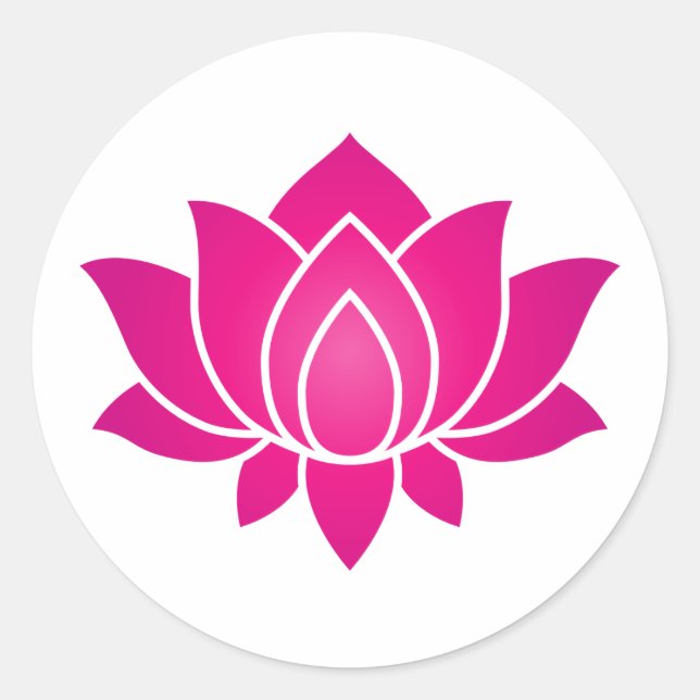 Sticker Rond Lotus Fleur rose en fleurs (Devant)