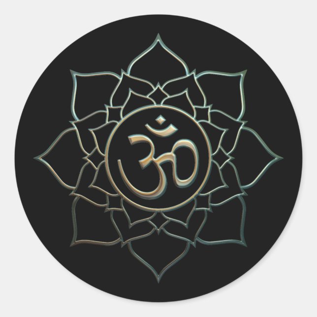 Sticker Rond Lotus Flower Om (Devant)