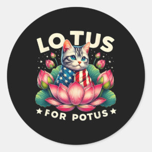 Sticker Rond Lotus For Potus Kamala Harris Us Amoureux de les c