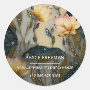 Sticker Rond Lotus Light Awakening conception botanique