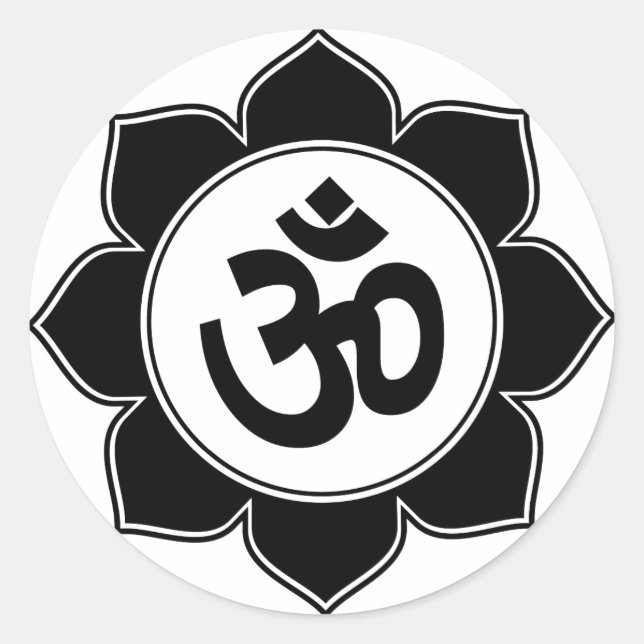 Sticker Rond Lotus Om Design (Devant)