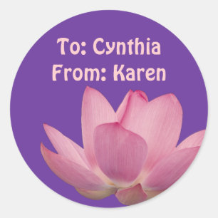 Sticker Rond Lotus rose