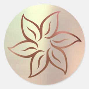 Sticker Rond Lotus Rose or Blush métal Mandala Ornament
