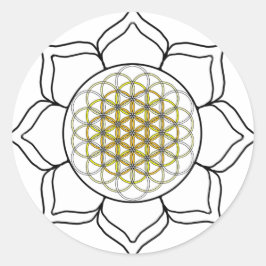 Sticker Rond Lotus White2