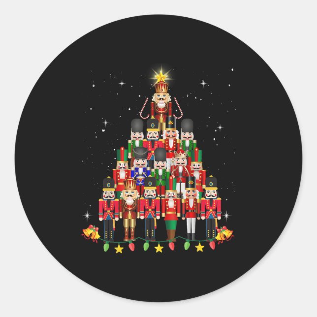 Sticker Rond Loudest Nutcracker Group Matching Family Holiday F (Devant)