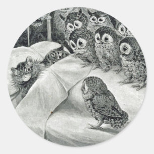 Sticker Rond Louis Wain Cat Nightmare