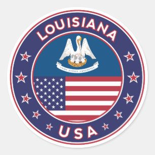 Sticker Rond Louisiana, Louisiane, étui, autocollant, sac