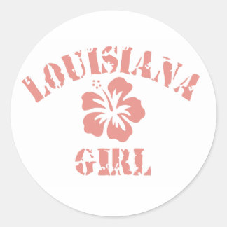 Sticker Rond Louisiana Rose Girl
