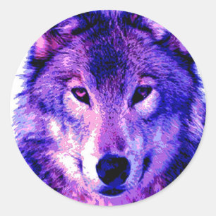 Sticker Rond Loup
