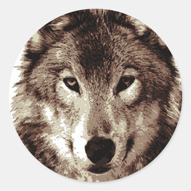 Sticker Rond Loup (Devant)