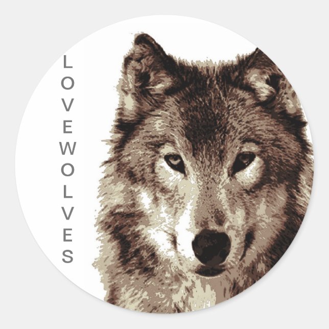 Sticker Rond Loup (Devant)