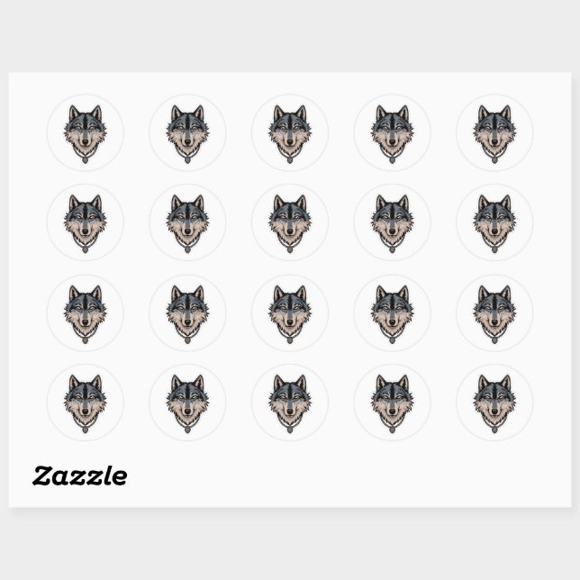 Sticker Rond Loup de Jerry Garcia (Feuille)