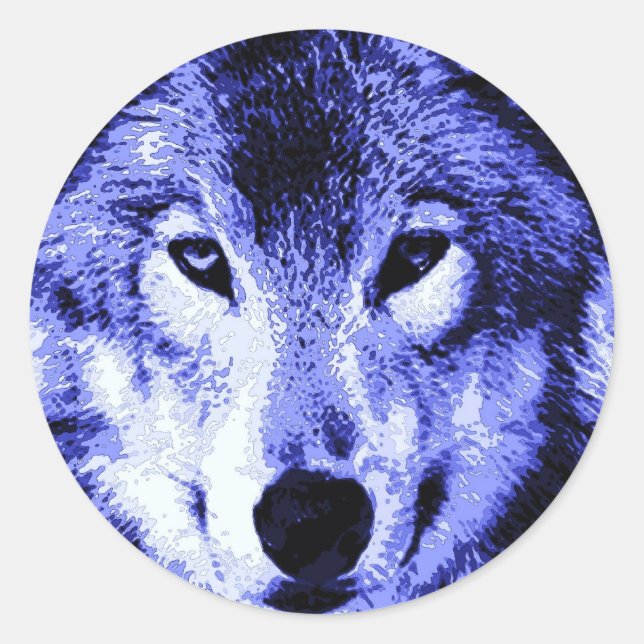 Sticker Rond Loup de nuit (Devant)