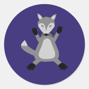 Sticker Rond Loup d'Halloween mignon