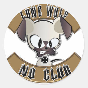 Sticker Rond Loup solitaire aucun club