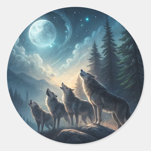 Sticker Rond Loups (Devant)
