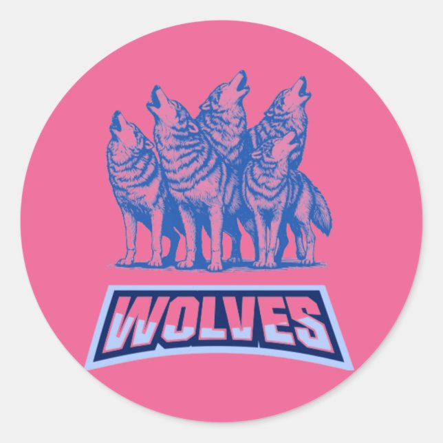 Sticker Rond Loups Lance Oreiller (Devant)