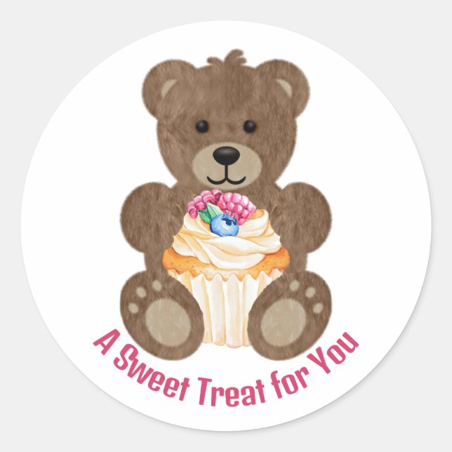 Sticker Rond L'ourson cupcake (Devant)