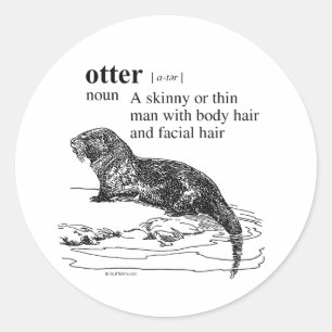 STICKER ROND LOUTRE