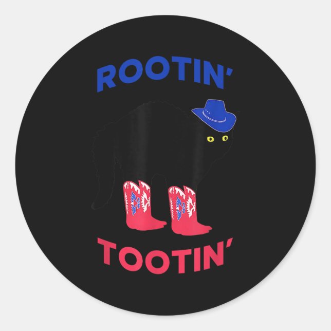 Sticker Rond Lovable Cowboy Cat, Rootin Tootin Cat  (Devant)