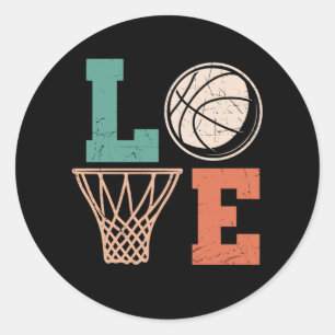 Sticker Rond Love Basketball basketball belle conception