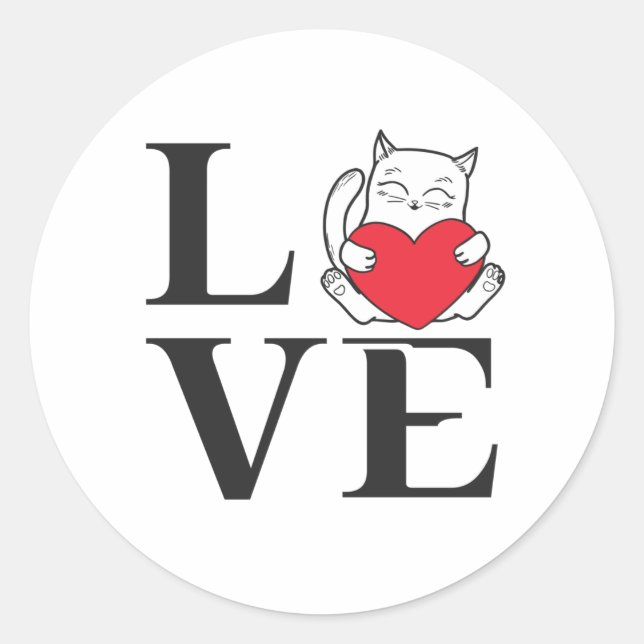 Sticker Rond Love Cats (Devant)
