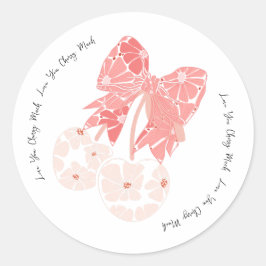 Sticker Rond Love cerise beaucoup de fruit drôle