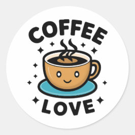 Sticker Rond Love Coffee