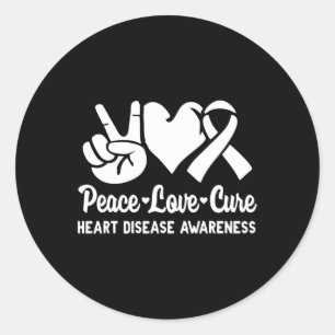Sticker Rond Love Cure Go Red American Heart Disease Awareness