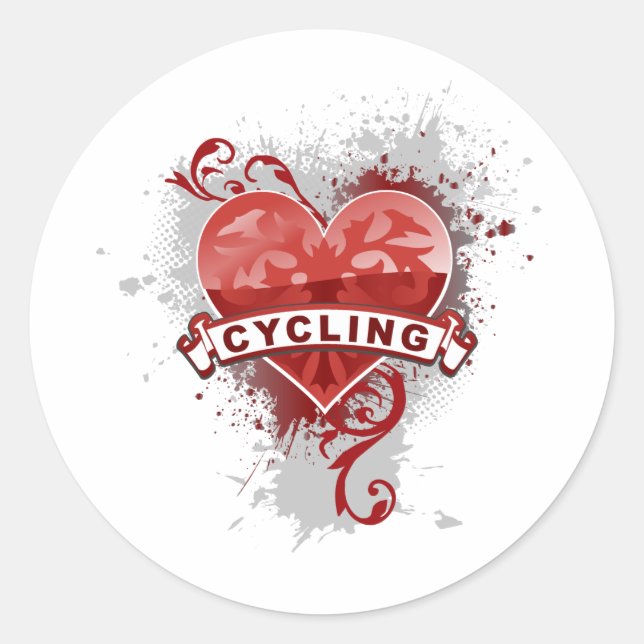 Sticker Rond Love Cycling (Devant)