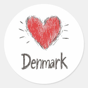 Sticker Rond Love Danemark