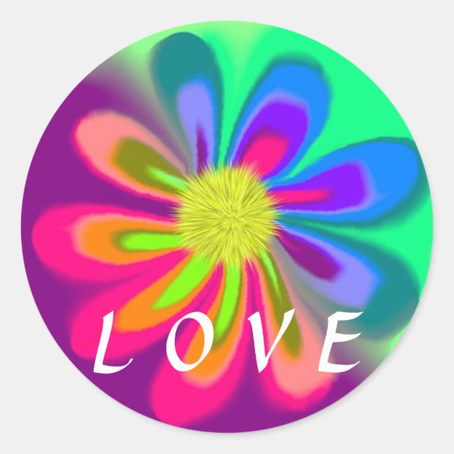 Sticker Rond Love Flower (Devant)