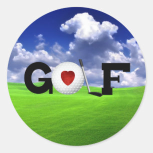 Sticker Rond Love Golf