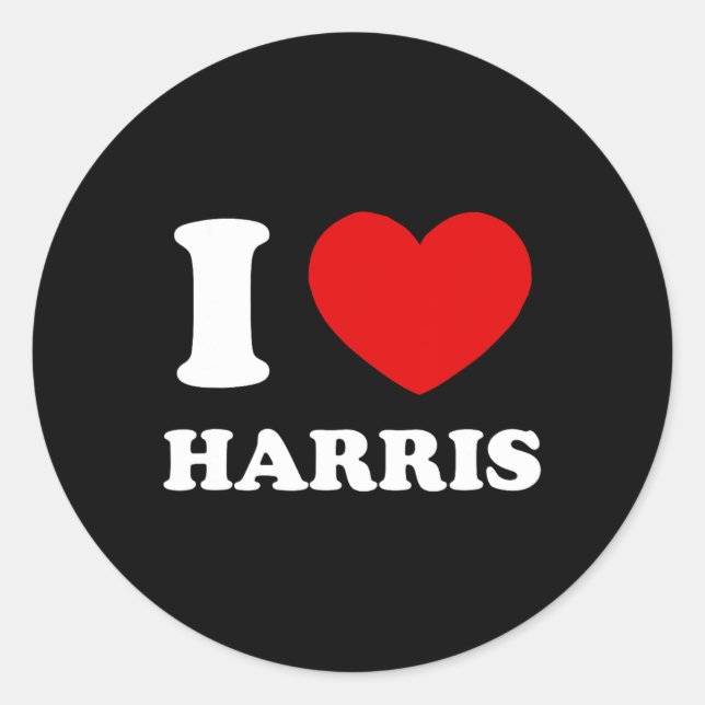 Sticker Rond Love Harris I Heart Harris Funny Prénom Harris (Devant)