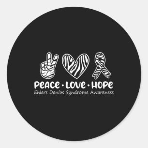 Sticker Rond Love Hope Ehlers Danlos Sensibilisation Eds Guerri