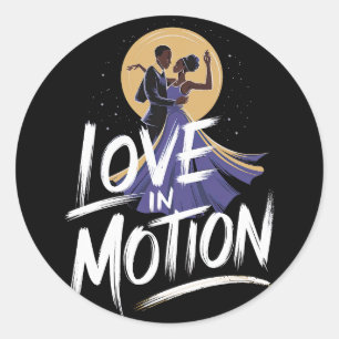 Sticker Rond Love in Motion - Romantic African Dance Art